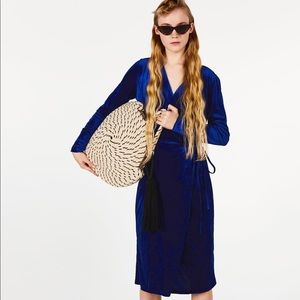 NWT Zara Velvet Wrap Dress